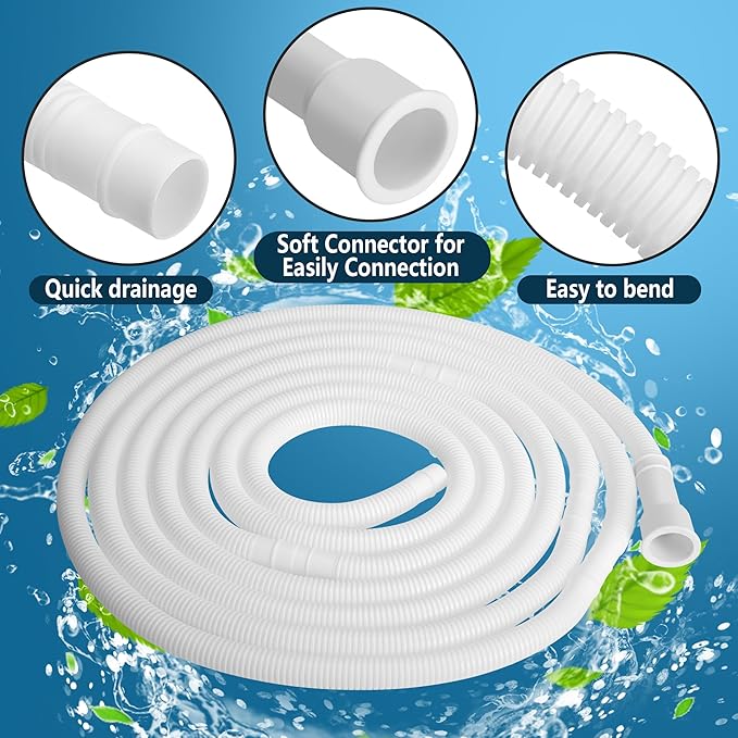 16.5 Ft Dehumidifier Drain Hose 3/4" FHT- Cuttable Leakproof Dehumidifier Discharge Hose for Drainage- Flexible Universal Corrugated Drain Hose Replacement with Clamp for Most Dehumidifier - Image 3