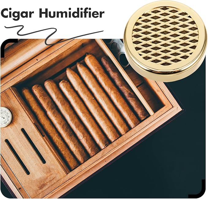 3Pcs Golden Round Humidifier for Humidor, Abs Sponge Humidification Accessory, Optimal Moisture Control for Home Use - Image 6