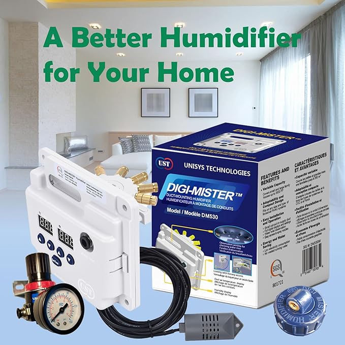 Evaporative Duct Mount Whole House Furnace Humidifier, Atomizing Cool Mist Variable Capacities for Homes and Offices from 1000 to 3500 sq. ft. - Image 2