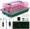 Seed Starter Tray with Grow Light & Heating Mat, 68℉-113℉ Adjustable, 40-Cell Seed Starter Kit with Humidity Dome, Reusable Seed Starter for Indoor Planting Seeds by Qmioti