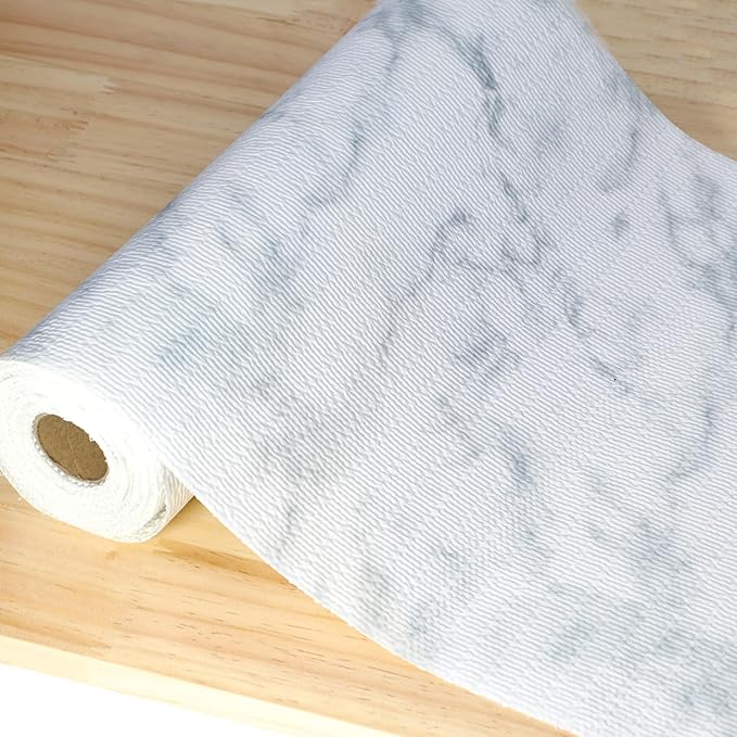 Shelf Liners Non Adhesive 24 Inch Wide X 20 Ft Cabinet Drawer Liner Non Slip Waterproof Marble Bathroom Drawer Mat Strong Grip Kitchen Cupboard Closet Refrigerator Closet Pantry Mat by GMEPOCH