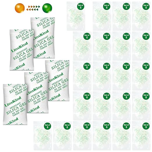 2 Gram [100 Packets] Food Grade Silica Gel Packets, Moisture Absorbers for Moisture Control - Protects Items from Moisture Damage by LinsKind