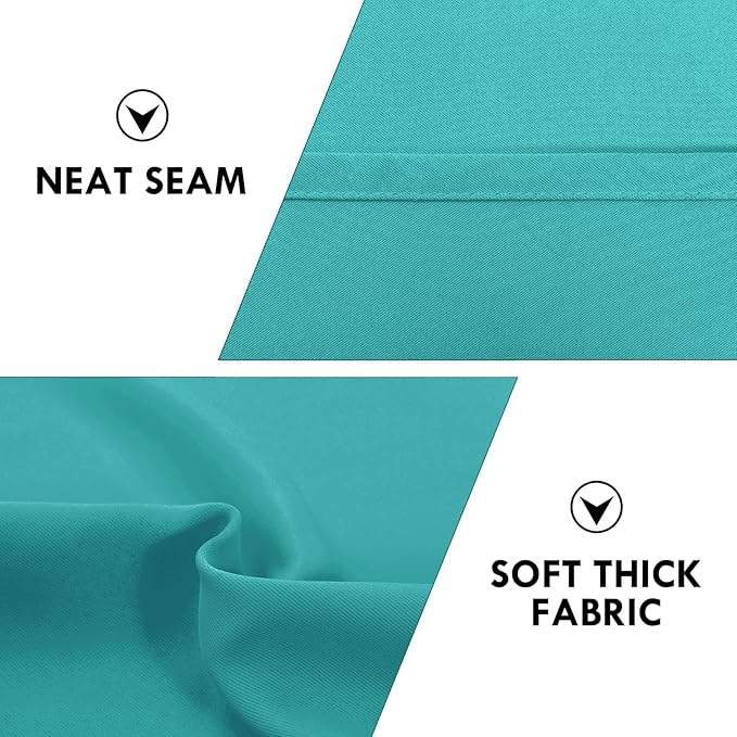 DWCN Blackout Curtains for Living Room Thermal Insulated, Energy Saving & Noise Reducing Bedroom Curtains, Peacock Blue, W 52x L 45 Inch, Set of 2 Rod Pocket Curtain Panels - Image 6