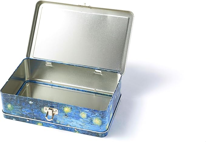 DAHO Metal Storage Box with Hinge for Office, School, Home, Makeup, Arts & Crafts and Accessories (Starry Night Over the Rhone) - Image 4