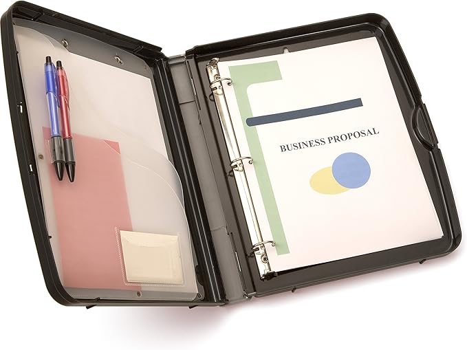 Officemate Ringbinder Clipboard Storage Box, Charcoal (83309), 13" x 10.8" x 2" by Officemate
