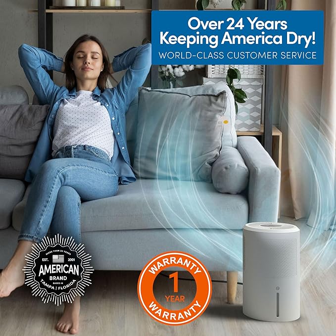 Eva-Dry EDV-2400 Compact and Powerful Dehumidifier | Eliminate Moisture | Energy Efficient | Quiet | Portable | Includes 3-Foot Drain Hose | Ideal for Home, Office, and RV - Image 7
