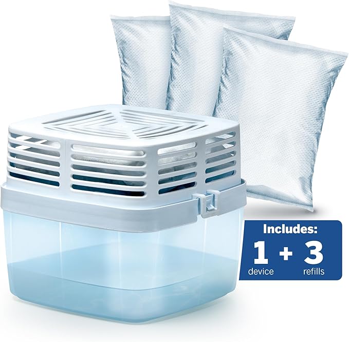 HUMYDRY Moisture Absorber Dehumidifier Device for Home, Premium Pack Of 1 Device of 15.9 Oz With 3 Pre-Measured Refills, Unscented Humidity Absorber For Closets, Bathroom and Medium Enclosed Spaces - Image 2