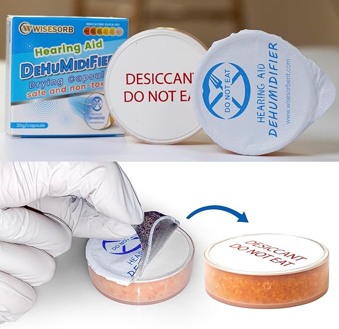 Hearing Aid Dryer, Hearing Aid Dehumidifier, Hearing Drying Jar and Dehumidifier Set (1 Container and 6pcs × 30g Capsules) - Image 6
