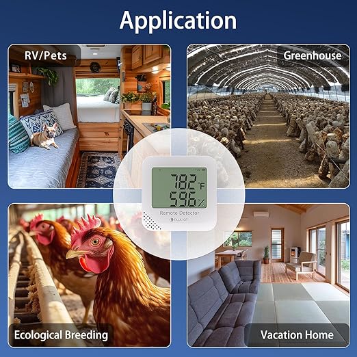 Remote WiFi Temperature & Humidity Sensor, No Subscription 24/7 Remote Temp Monitor with Email, Text Alerts, Sound & Light Alarm, Idea for RV, Pet, Greenhouse, Farm, Freezer, Server Room - Image 8