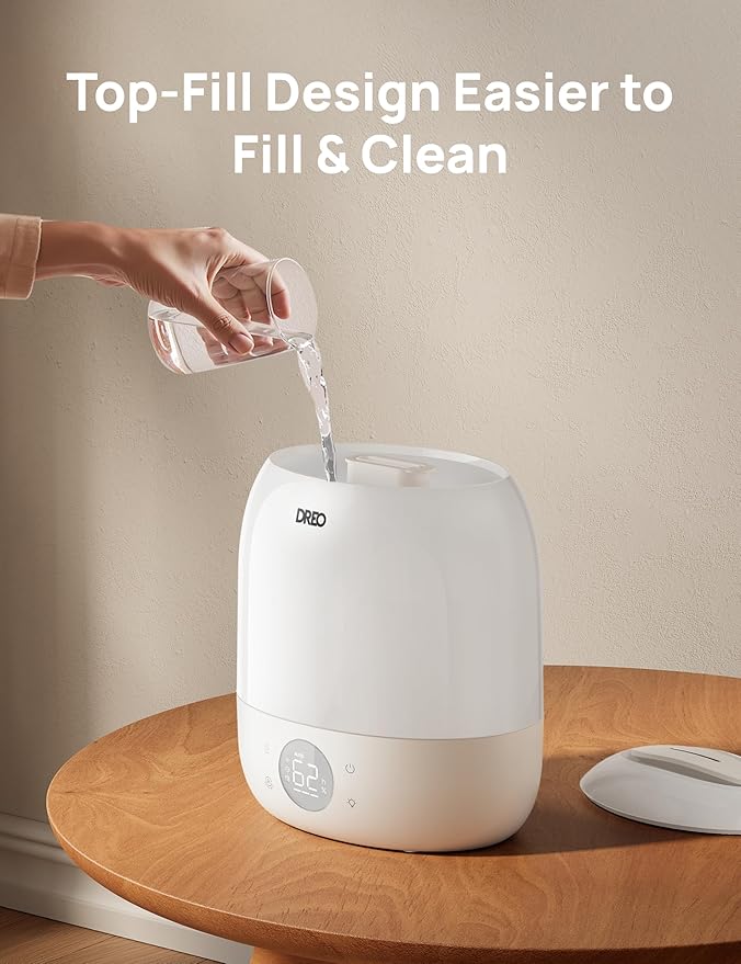 DREO Humidifiers for Bedroom - 30H Max Runtime & RGB Night Light & Sleep Trainer, Ultra Quiet 28dB Cool Mist Humidifier, Top Fill Smart Air Humidifier for Plants, Perfect for Baby & Nursery, HM409S - Image 6