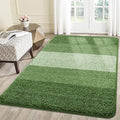 Smiry Dog Door Mat for Muddy Paws, Absorbs Moisture and Dirt, Low-Profile Entryway Mat with Non-Slip Backing, Entry Indoor Outdoor Doormat for Inside Floor (59x35 Inches, Green, Striped) by Smiry