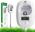 HSLGOVE Soil Test Kit, 7-in-One Soil Moisture Meter/Soil PH Meter/Fertility, Dual Screen Soil Tester w/Digital Soil Temp/Air Temp&Humidity for Plants Gardening,Lawn,Farm Indoor&Outdoor-Milk White by HSLGOVE