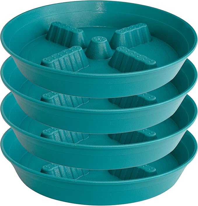 4 Pack Plant Saucer 10 inch, 8 12 14 17 inch, Plant Stand Plastic Plant Saucers for Indoors Outdoor, Heavy Duty Flower Plant Risers for Inside Pots, Pot Saucers for Plants, Grow Bags Saucers by Unknown