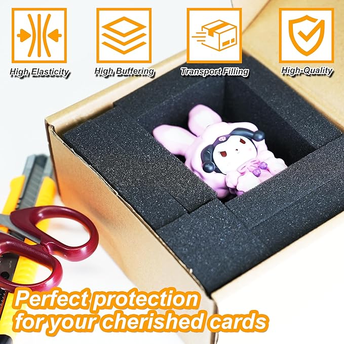 Foam Card Dividers - 48 PCS Card Dividers for Storage Boxes Multifunction Foam Dividers for Trading Cards Shock Absorbing Foam Block for Sport Playing Game Card Packing Cases and Crafts - Image 4