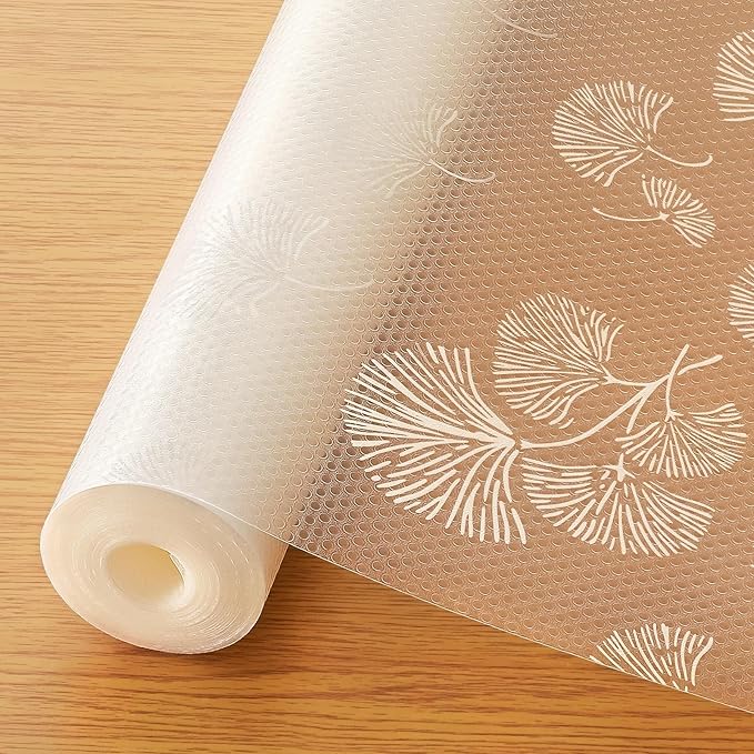 Cooyes Shelf Liner, Non Adhesive Drawer and Cabinet Liner, EVA Washable Oil-Proof Shelf Paper for Kitchen Cabinets, Refrigerator, Storage, Desks with Modern Pattern（23.6" W x 236" L） by Cooyes