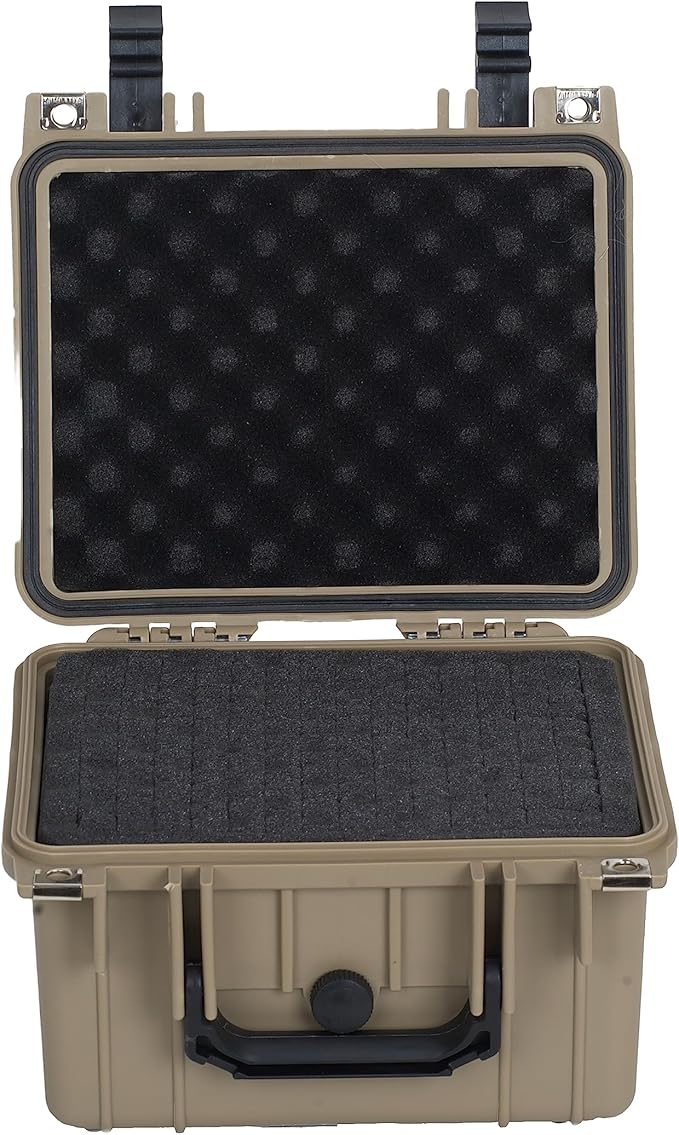 MEIJIA Portable All Weather IP67 Waterproof Camera Case,hard case with Customizable Fit Foam,Fit Use of Drones,Camera,Equipments,10.62 x9.68x6.87inches(Desert Tan) - Image 5
