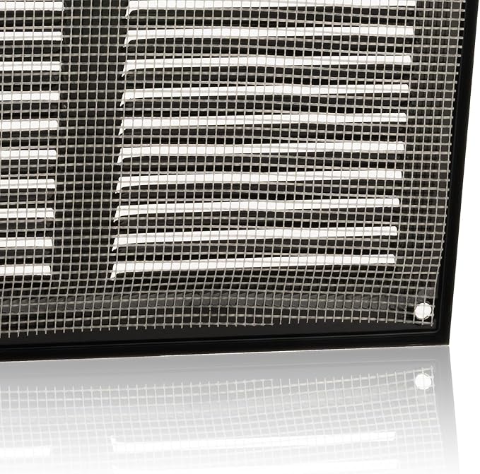 10x4 inch (Duct Opening) Vent Cover - Black Ventilation Covers for Wall and Ceiling - Metal Return Grille - HVAC AC Air Vents Register for Indoor and Outdoor Use with Mesh - Image 5