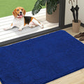 OLANLY Dog Door Mat for Muddy Paws 47x32, Absorbs Moisture and Dirt, Absorbent Non-Slip Washable Doormat, Quick Dry Chenille Mud Mat for Dogs, Entry Indoor Entryway Carpet for Inside Floor, Royal Blue by OLANLY