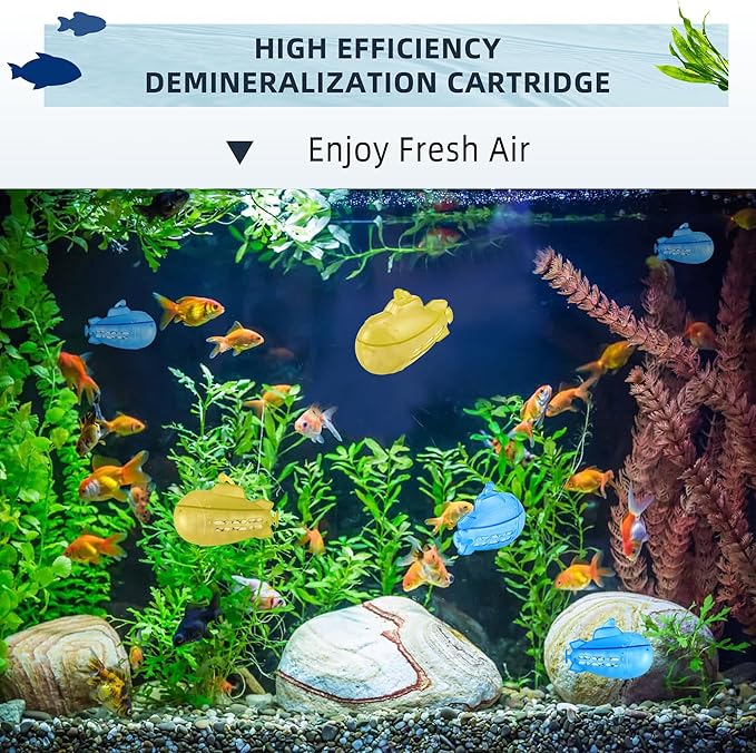 AMI PARTS Humidifier Tank Cleaner Adorable Submarine Purifie Water Soften Hard Water for Warm&Cool Most Humidifiers and Fish Tank 18-Pack (Blue& Yellow) - Image 6