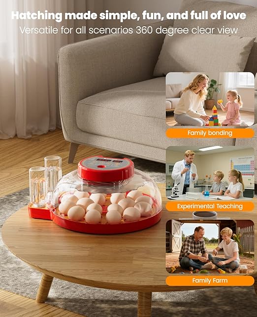 18 Incubators for Hatching Eggs with Automatic Egg Turning and Humidity Control Automatic Water Refill,Egg Candler Nature Right 360 Incubator Duck Quail Chick Turkey Hatching Incubator - Image 9