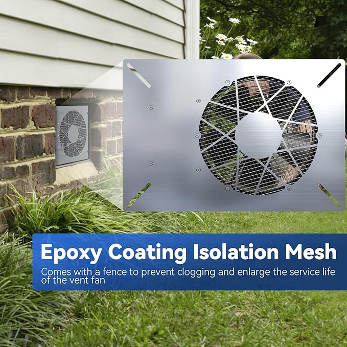Abestorm 540CFM Crawlspace Ventilation Fans IP-55 Grade Basements Vent Fan 8.7 inches Ventilator Fan with Freeze Protection Thermostat Dehumidistat for Crawl Space Basement Attic Garage, Exhaust - Image 2