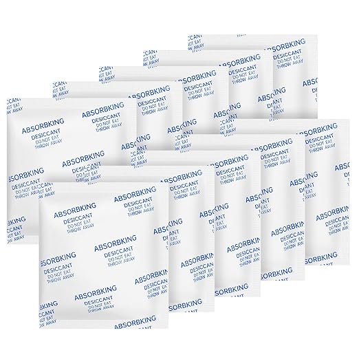 Desiccant Packs for Storage – 10 Gram 80 Packs Moisture Absorbers for Food Storage, Food Grade Silica Gel Packets, Premium Desiccant for Foods, Electronics, Jewelry, Tools, Safe by ABSORBKING