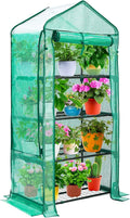 Mini Greenhouse with Screen Roof, Ohuhu Upgraded Portable 4 Tier Small Greenhouses for Outdoors Indoor with Reelable Door, Heavy Duty Plastic Green House for Outside Garden Patio Yard Porch Balcony by Ohuhu
