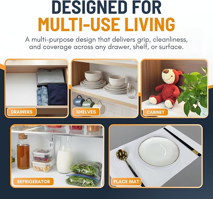 Shelf Liner Cabinet Liner for Shelves Non-Adhesive Kitchen Drawer Liner by Linda’s Essentials (12 x 120 Inches) - Non-Slip Easy Clean Shelf Liners for Cabinets and Cupboard Protector, Waterproof Mat - Image 7