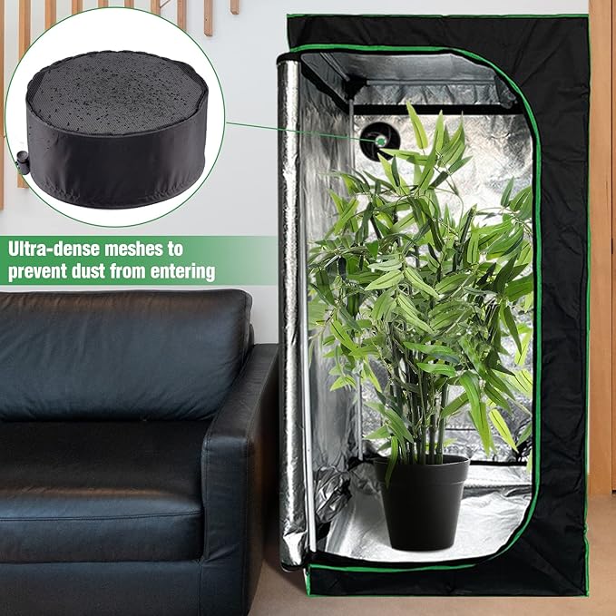 2 Pcs Grow Tents Vent Cover - 8" Dustproof Duct Filter Vent Covers with Elastic Band and Fixed Buckle for Plant Grow Tent Accessories - Image 4