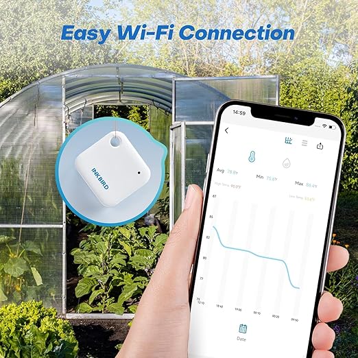 Smart Wi-Fi Temperature and Humidity Sensor, Inkbird Indoor White Hygrometer Thermometer Monitor with Alarms, Historical Graphs, 1 Year Data Cloud Storage, Ideal for Home Reptile Greenhouse - Image 7