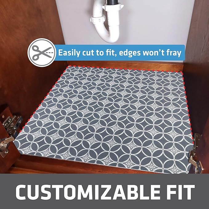 Drymate Premium XL Under Sink Mat, Waterproof Cabinet Protection Mats for Kitchen & Bathroom, Absorbent Shelf Liners, Slip-Resistant, Non-Adhesive, Machine Washable (USA Made)(24”x59”)(Indigo Grey) - Image 3