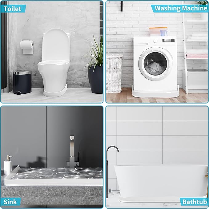 Bathtub Splash Guard, 79 Inch Soft Silicone Collapsible Shower Water Guard, Double-Sided Tape for Dry and Wet Separation, 360° Twist Recovery Shower Splash Guard for Toilet, Washing Machine, Sink - Image 4