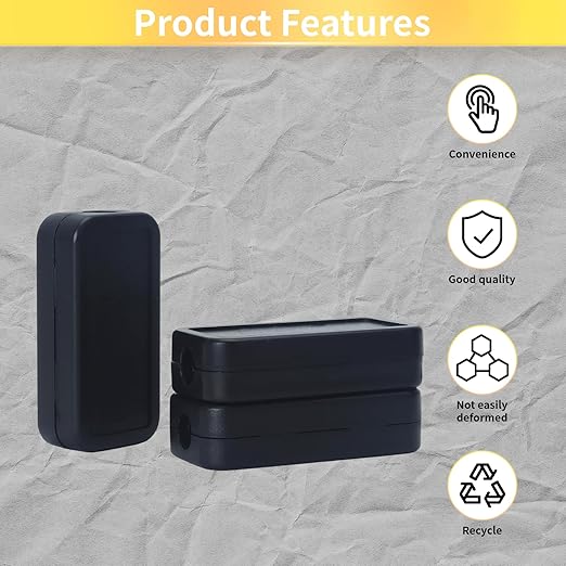 YXQ 40mmx20mmx11mm Power Project Enclose Case Junction Box Waterproof Small Engineering Wire Switch Plastic Black, 12-Pack - Image 7