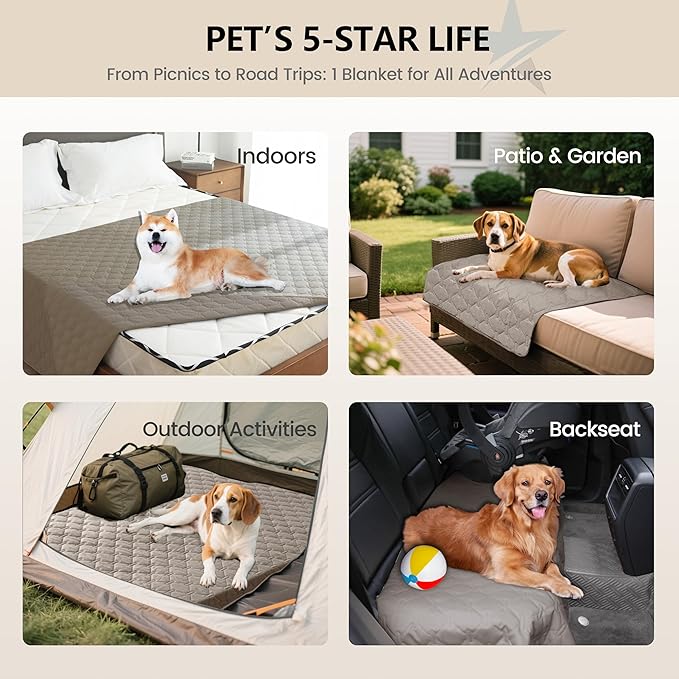 gogobunny 3X Stronger Waterproof Pet Blanket, Scratch Proof Furniture Protector for Dogs Cats, Reversible Cover 30x30 Inch, Dark Stone - Image 2