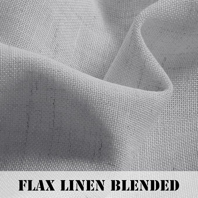 H.VERSAILTEX Dove Curtains 96 Inches Long for Living Room 2 Panels Rod Pocket Airy Flowy Lightweight Semi Sheer Linen Curtains for Boys Bedroom Dining Country Chic Decoration 52x96 Inch Length 8 FT - Image 3