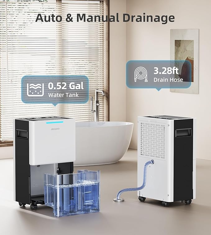 1500 Sq. ft Dehumidifier for Basement and Large Room, 21 Pints Dehumidifiers for Home with Drain Hose, Intelligent Humidity Control, 3 Modes, 24H Timer, Ideal for RV, Bathroom, Bedroom - Image 5