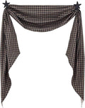 Park Designs Fishtail Swag Curtains - Sturbridge Black, 145" x 25" | Extra Long Window Scarf | 100% Cotton | Primitive & Traditional Home Decor by ParkDesigns