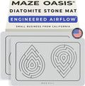 Bathroom Mat Set (2 Pack) [The Dry Home System] – Stone Bath Mats for Bathroom & Dish Drying Mat Stone – Non Slip Diatomaceous Earth – Zen Sterling by MAZEOASIS