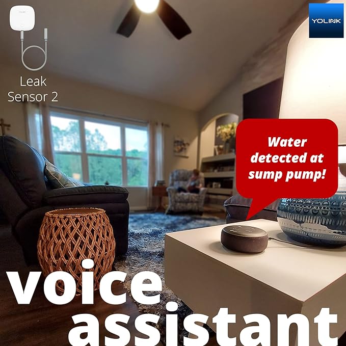YoLink Water Leak Sensor 2,1/4 Mile World's Longest Range Smart Home Water Leak Sensor,Water Leak Detector with Built-in Siren Up to 105dB,Works with Alexa and IFTTT-YoLink Hub Required,YS7904-UC - Image 8