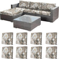8Pcs Stretch Patio Cushion Cover, Vintage Floral Printed Couch & Sofa Slipcovers for Patio Furniture Cushions Washable Reusable Couch Covers Replacement for All-Season (Cover Only) by CALBODE