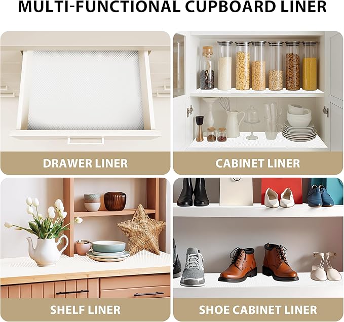 Shelf Liners for Cabinets-Drawer Liner Cabinet Liners for Shelves Kitchen,Non-Adhesive,Non-Slip,White,12 x 180 inch - Image 5