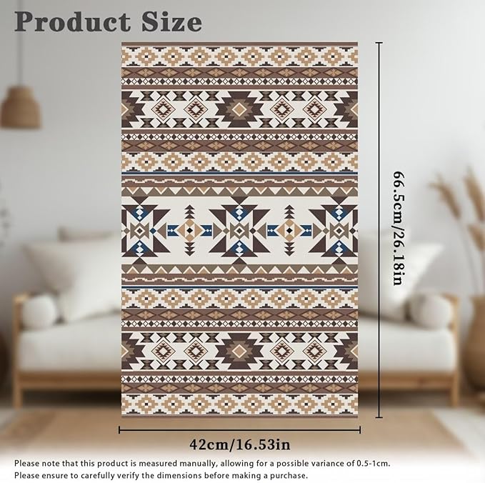 Brown Aztec Print Recliner Headrest Cover Soft Sofa Headrest Slipcovers Non-Slip Pet Scratch Resistant Couch Headrest Covers Furniture Protector for Recliner Leather Sofa Couch - Image 5
