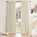 DONREN Room Darkening Sliding Door Curtains - Thermal Insulated Solid Blackout Extra Wide Patio Glass Door Drapes (Cream Beige, W 60 x L108, 2 Panels) by DONREN