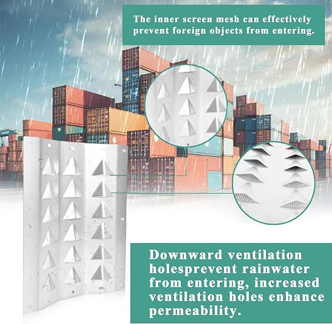 Shipping Container Air Vent Kit Cross Flow Ventilation Preventing Excessive Heat and Condensation, Provide Air Flow for Cargo, Louvered Gable, Big Size (2 Pack) - Image 3