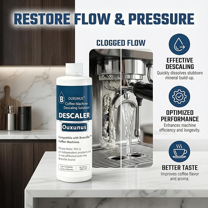 Descaling Solution Compatible with Breville Coffee Machines, 16.9 fl oz Concentrated Liquid with Citric Acid, Eco-Friendly 4 Use Bottle (1) - Image 4