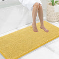 Smiry Luxury Chenille Bathroom Rugs 47x20, Extra Soft and Absorbent Shaggy Bath Mat, Machine Washable, Non-Slip Plush Carpet Runner for Tub, Shower, and Floor, Home Decor Accessories, Yellow by Smiry