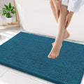 Smiry Luxury Chenille Bathroom Rugs 34x21, Extra Soft and Absorbent Shaggy Bath Mat, Machine Washable, Non-Slip Plush Carpet Runner for Tub, Shower, and Floor, Home Decor Accessories, Peacock Blue by Smiry