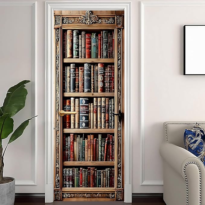 3D Door Stickers, Peel and Stick Vinyl Wallpaper, Self-Adhesive Mural for Home Decor 30.3" W x 78.7" H - Image 2