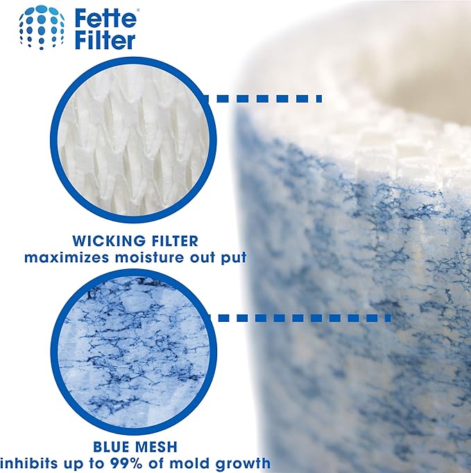 Fette Filter - Upgraded Blue Mesh Treated Layer Humidifier Wicking Filters Compatible with Honeywell HAC-504AW, Filter A for Models HAC-504, HAC-504AW, HCM 350 and Other Cool Mist Models - Pack of 6 - Image 5