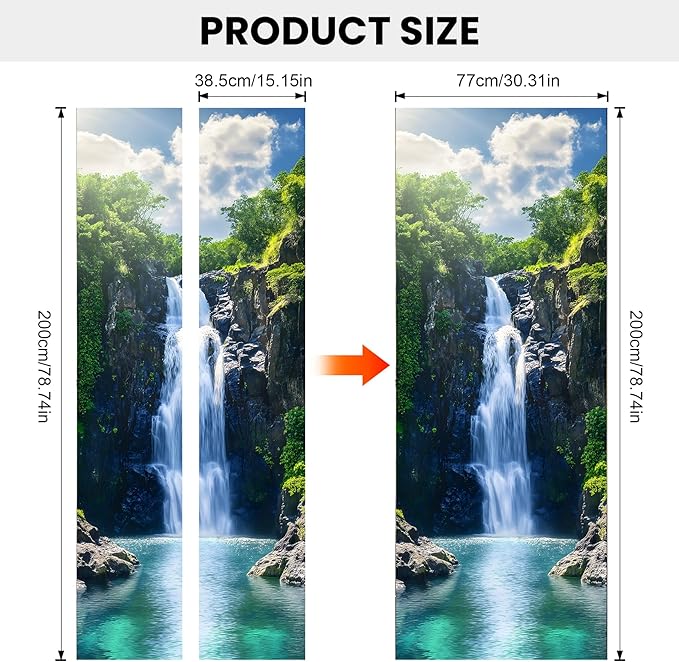 3D Door Stickers, Peel and Stick Vinyl Wallpaper, Self-Adhesive Mural Door Cover for Home Decor 30.3" W x 78.7" H - Image 3